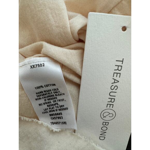 New ~ TREASURE & BOND NORDSTROM ~100% Cotton Beige Short Sleeve T-Shirt Size S - Picture 5 of 5